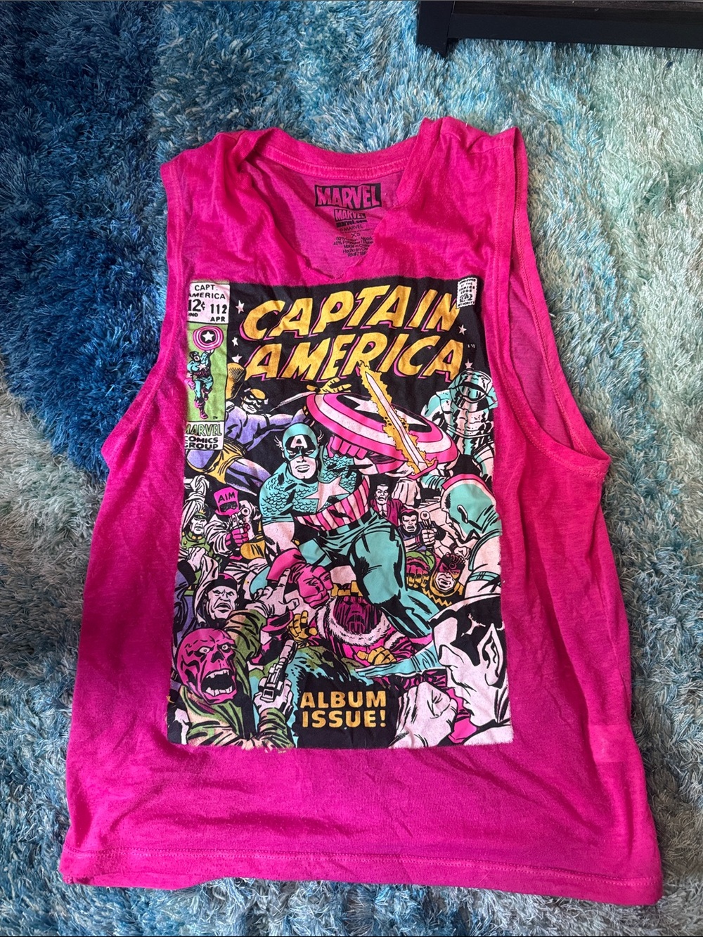 Marvel  Women’s Hot Pink Captain America Comic Tank